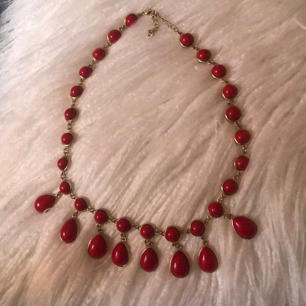 Francesca’s Red Statement Necklace NWOT